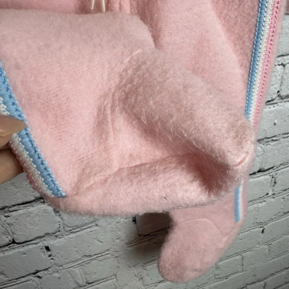 Vintage‎ Carter's Baby Girl Fleece Snowsuit Coverall Pink Small Up To 20 lb